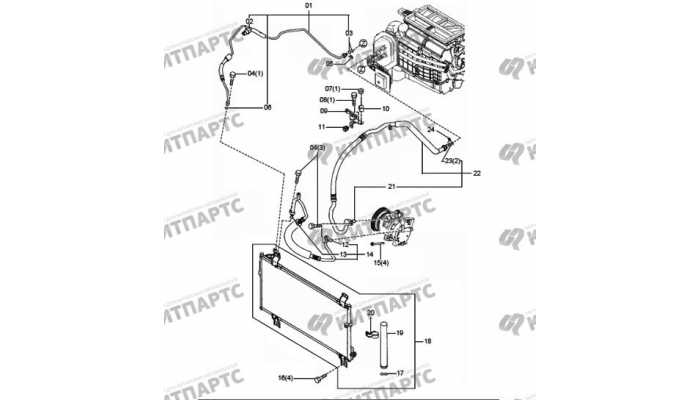 Трубки кондиционера FAW Besturn X80