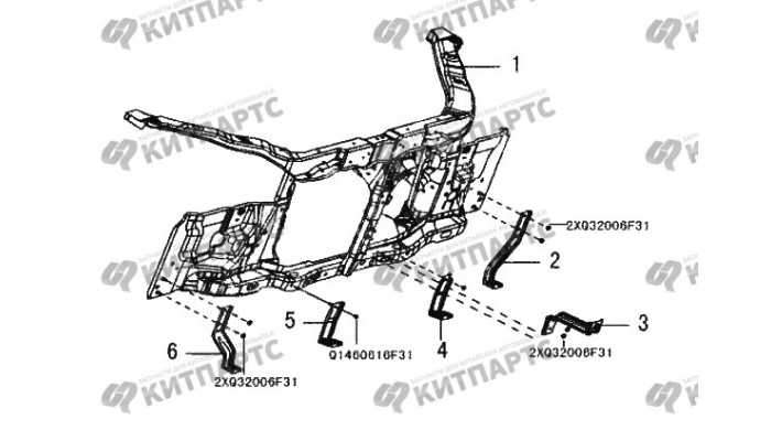 Кронштейн переднего бампера, рамка радиатора Great Wall