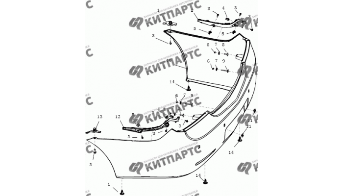 Бампер задний Geely